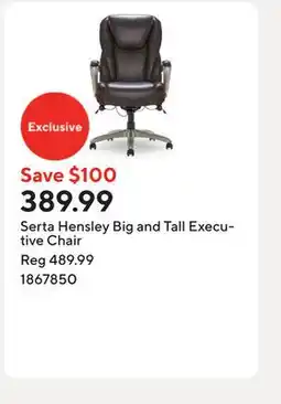 Staples Serta Hensley Big and Tall Executive Chair offer