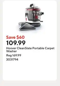 Staples Hoover CleanSlate Portable Carpet Washer offer