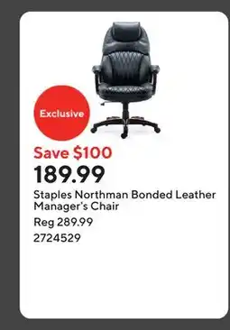 Staples Staples Northman Bonded Leather Manager's Chair offer