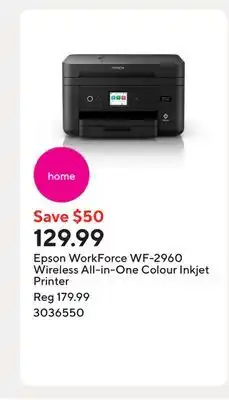 Staples Epson WorkForce WF-2960 Wireless All-in-One Colour Inkjet Printer offer