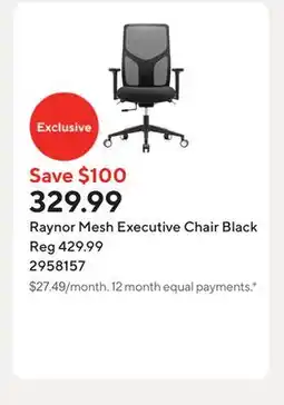 Staples Raynor Mesh Executive Chair Black offer