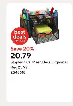Staples Staples Oval Mesh Desk Organizer offer