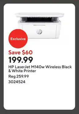 Staples HP LaserJet M140w Wireless Black & White Printer offer