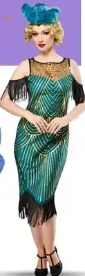 Party City Gatsby Blues Dress Halloween Costume with Headpiece, Multi-Colour, Adult, More Options Available offer