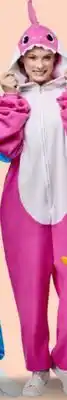 Party City Baby Shark Women's Mommy Zip Up Onesie Halloween Costume with Hood, Pink/White, Adult, S/M offer