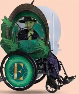 Party City Wicked Elphaba Wheelchair Cover Adaptive Halloween Costume, Green/Gold, Child, One Size offer