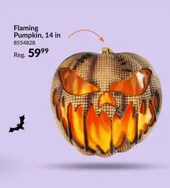 Party City Plastic Burlap Pumpkin with Light-Up Flames, Battery Powered, 14-in offer
