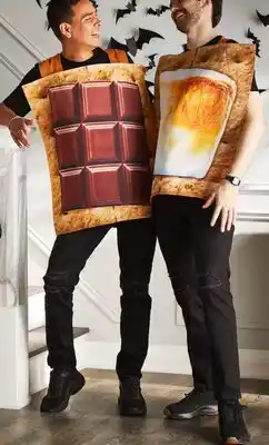 Party City Adult S'mores Tan/Brown Tunic Couples, Halloween Costume, One Size offer