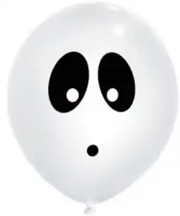 Party City Illooms Ghost LED Halloween Light Up Latex Balloon with 15h Glow Time, 9-in, 3-pc offer