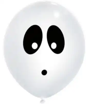 Party City Illooms Ghost LED Halloween Light Up Latex Balloon with 15h Glow Time, 9-in, 3-pc offer