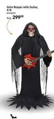 Party City Bluetooth Reaper With Guitar Animatronic Halloween Decoration, 6-ft offer