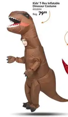 Party City Kids' T-Rex Dinosaur Brown Inflatable Halloween Costume, Assorted Sizes offer