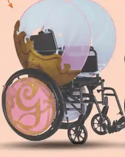 Party City Glinda Wicked Wheelchair Cover Adaptive Halloween Costume, Pink/Gold, Kids', One Size offer