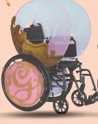 Party City Glinda Wicked Wheelchair Cover Adaptive Halloween Costume, Pink/Gold, Kids', One Size offer