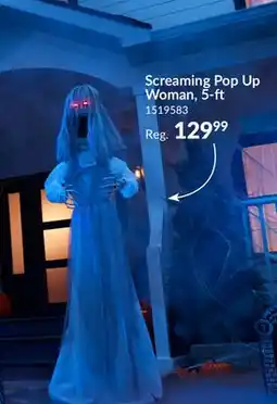 Party City Gemmy Screaming Woman Pop-Up Halloween Decoration, 5-ft offer