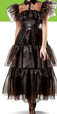 Party City Wednesday School Dance Dress Halloween Costume, Multi-Colour, Adult, More Options Available offer
