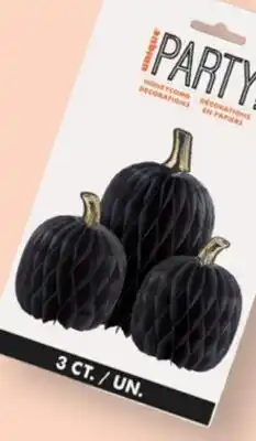 Party City Unique Halloween Pumpkin Honeycomb Centerpiece, Black, 3-pc offer