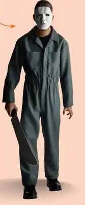 Party City Kids' Halloween Michael Myers Grey Jumpsuit with Mask Halloween Costume, Assorted Sizes offer