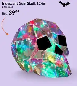 Party City Gemmy Geometric Iridescent Skull Lighted Halloween Decoration, 12-in offer