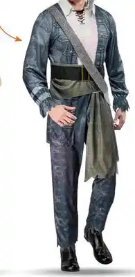 Party City Weathered Pirate Halloween Costume with Scarf, Multi-Colour, Adult, Men's, More Options Available offer