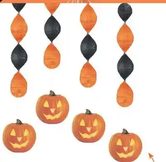 Party City Unique Glowing Pumpkin Halloween Hanging Décor, 4-pc offer