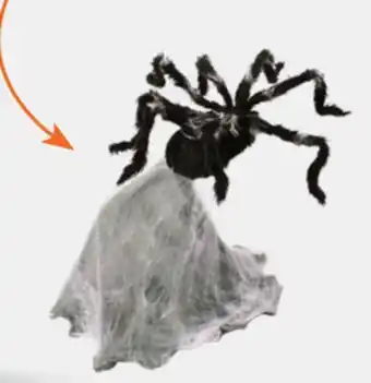 Party City Spider Animated Jumping Prop, Black, 36-in, Sound Activated Indoor/Outdoor Decoration for Halloween offer