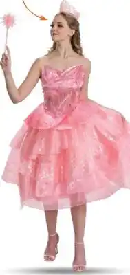 Party City Wicked Glinda Sparkly Dress Halloween Costume, Pink, Adult, More Options Available offer