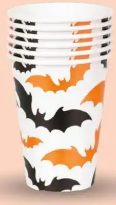 Party City Bat Halloween Themed Disposable Paper Cups, 12-oz, 6-pc offer