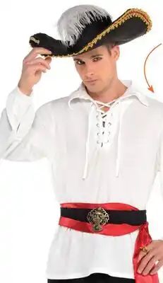 Party City Men's Pirate Colonial Long Sleeve Shirt, White, One Size, Wearable Costume Accessory for Halloween offer