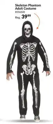 Party City Skeleton Phantom Jumpsuit Halloween Costume with Mask, Black/White, Adult, One Size offer