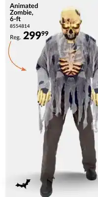 Party City Lumbering Zombie Animatronic Halloween Decoration with Motion Sensor, 6-ft offer