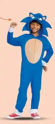 Party City Kids' Sonic the Hedgehog Sonic Blue Jumpsuit with Hood Halloween Costume, Assorted Sizes offer
