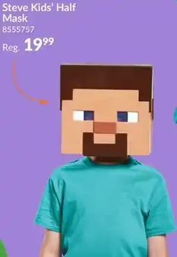Party City Minecraft Steve Pixelated Half Mask Costume Accessory, Child Standard offer