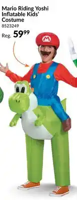 Party City Kids' Nintendo Super Mario Bros Mario & Yoshi Red/Green Inflatable Halloween Costume, One Size offer