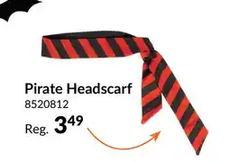 Party City Pirate Headscarf, Red/Black Striped, One Size, Wearable Costume Accessory for Halloween offer