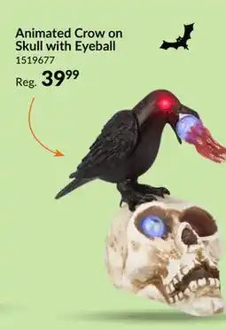 Party City Gemmy Animated Skull with Cross Pecking Eyeball, Battery Powered offer