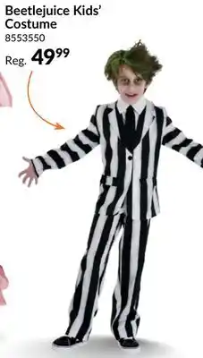 Party City Kids' Beetlejuice Black & White Suit Halloween Costume offer