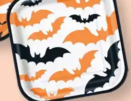 Party City Bats Halloween Themed Disposable Square Plate, 7-in, 8-pc offer