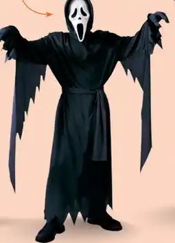 Party City Kids' Scream Ghost Face Black Outfit with Mask Halloween Costume, Assorted Sizes offer