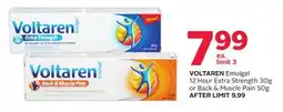 Rexall VOLTAREN Emulgel 12 Hour Extra Strength 30g or Back & Muscle Pain 50g offer