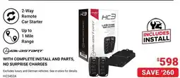 Visions Electronics iDataStart Flex All-in-one 2-Way Remote Car Starter + Install Package offer