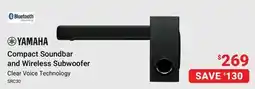Visions Electronics YAMAHA Compact Soundbar and Wireless Subwoofer offer