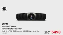 Visions Electronics BenQ 4K Laser Cinema Home Theater Projector offer
