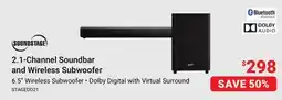 Visions Electronics SOUNDSTAGE 2.1-Channel Soundbar and Wireless Subwoofer offer