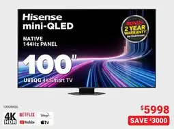 Visions Electronics Hisense 100 U88QG 4K Smart TV offer