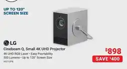 Visions Electronics Cinebeam Q, Small 4K UHD Projector offer