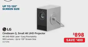 Visions Electronics Cinebeam Q, Small 4K UHD Projector offer