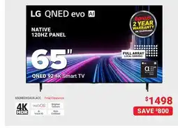 Visions Electronics LG 4K Smart TV NATIVE 120HZ offer
