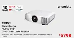 Visions Electronics Home Cinema 4K PRO-UHD 2500 Lumen Laser Projector offer