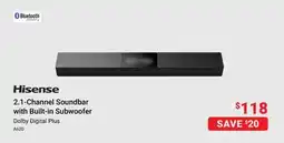 Visions Electronics Hisense 2.1-Channel Soundbar with Built-in Subwoofer offer